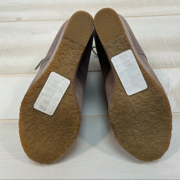 Steve Madden NIB Tanngoo Taupe Suede Lace Wedge Heels Sz 6.5M Ankle Boots Bootie - Picture 10 of 10